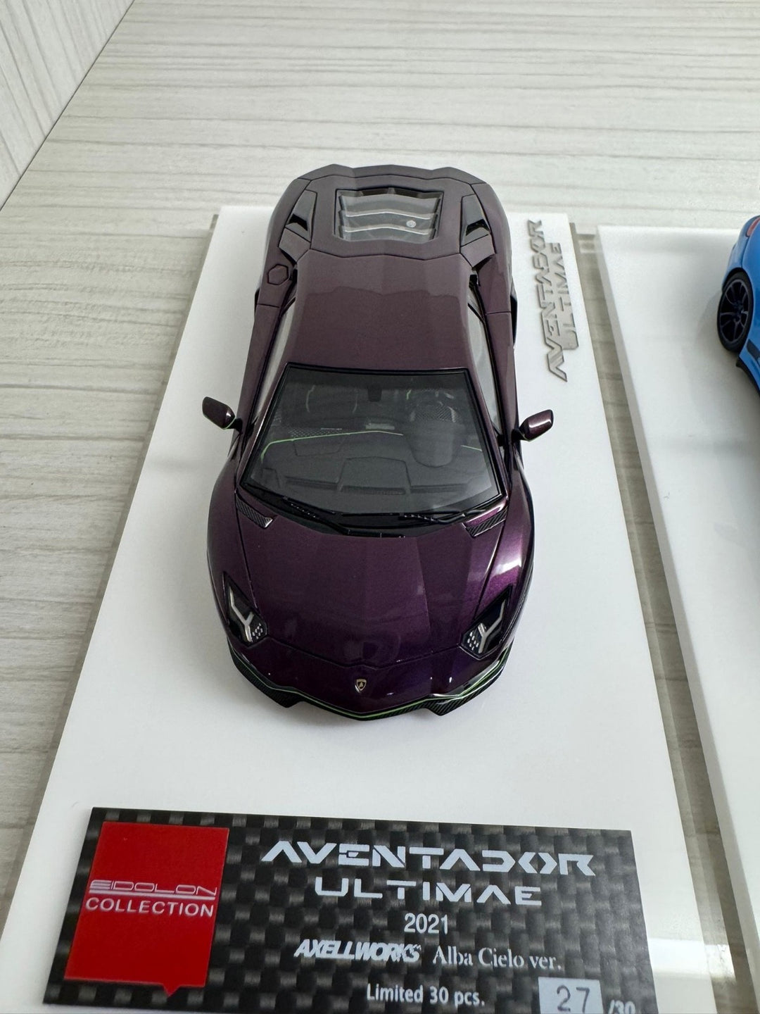 Lamborghini Aventador Ultimae (Alba Cielo) [Make-Up AXELLWORKS] 1:43 scale