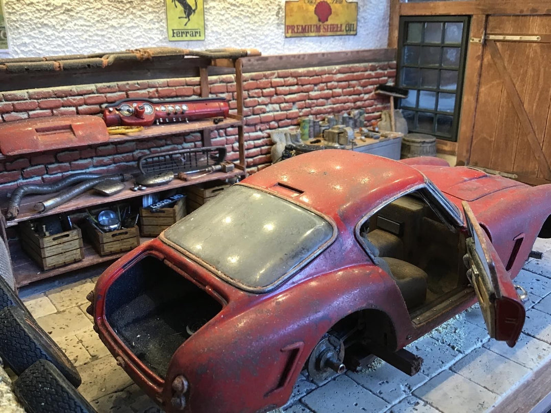 Ferrari 250 SWB Berlinetta - Barn Diorama (Hand Made) [1:18 scale]