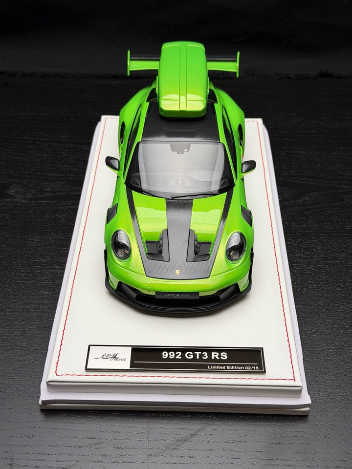 Porsche 911 GT3 RS w/ Roof Rack (Green/ Orange) [IVY Model] 1:18 scale