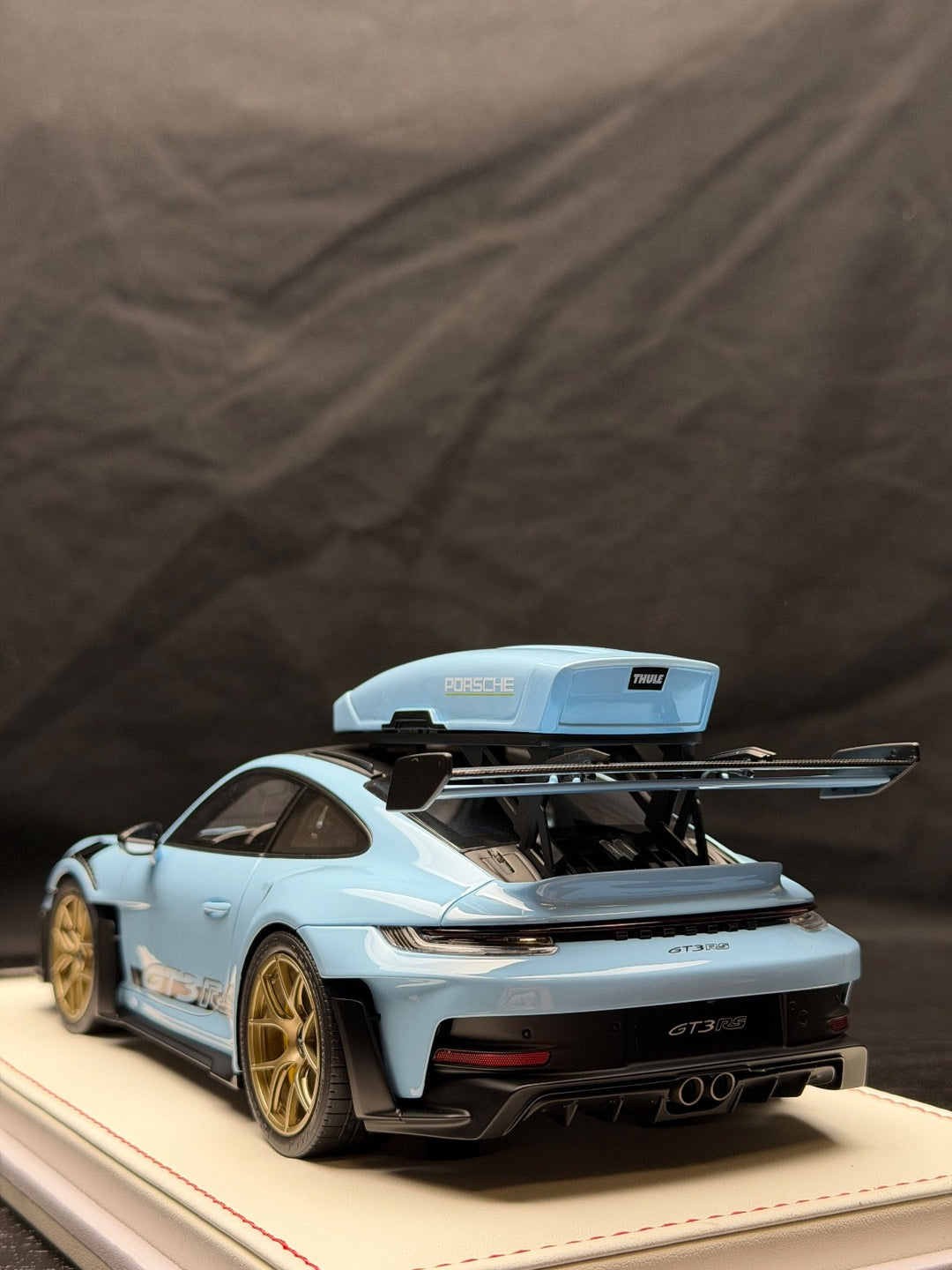 Porsche 911 GT3 RS w/ Roof Rack (Gulf Blue/ Black) [IVY Model] 1:18 scale