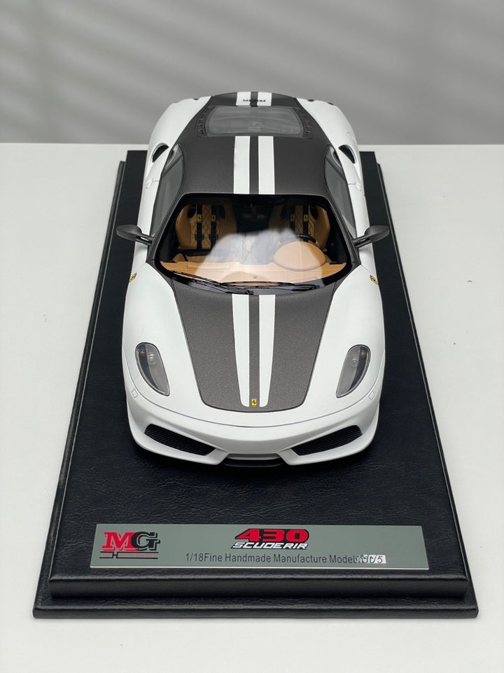 Ferrari F430 Scuderia NOVITEC (Matte White/ Black) [MG Model] 1:18 scale