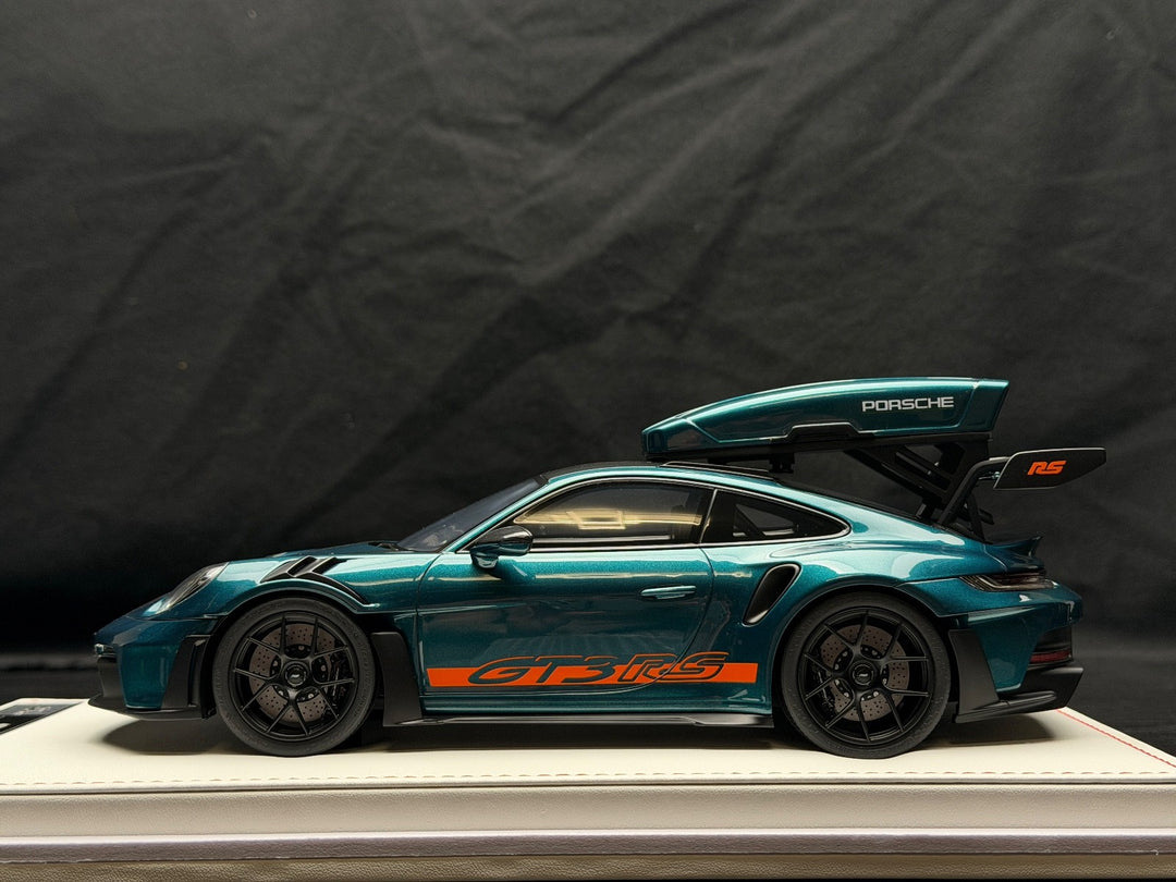 Porsche 911 GT3 RS w/ Roof Rack (Racing Green/ Orange) [IVY Model] 1:18 scale