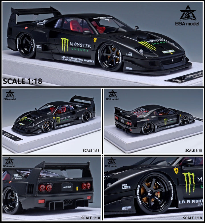 Ferrari F40 LBWK (MONSTER Energy Decals) [BBA Model] 1/18 scale