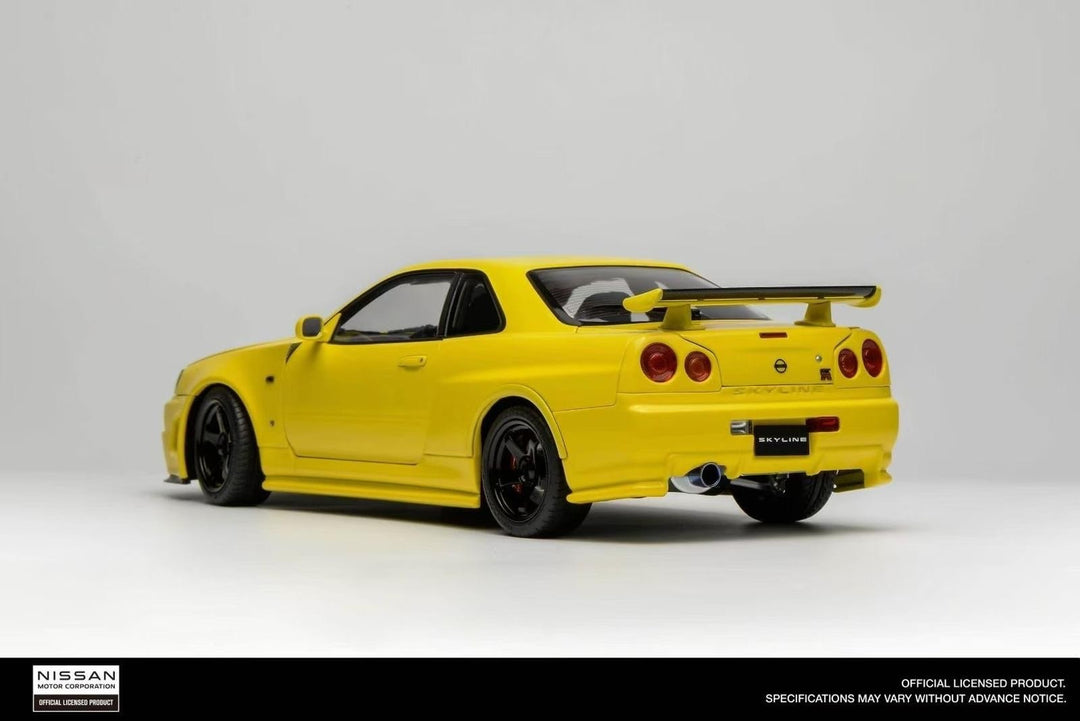 Nissan R34 Skyline GT-R (Yellow) [Motorhelix] 1/18 scale