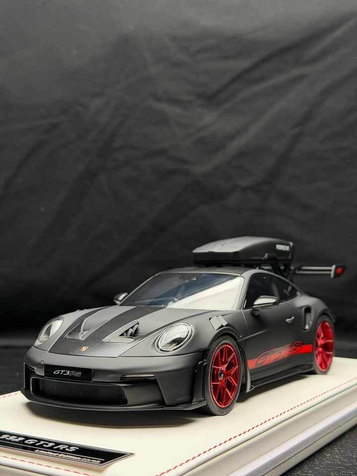 Porsche 911 GT3 RS w/ Roof Rack (Matte Black/ Red) [IVY Model] 1:18 scale