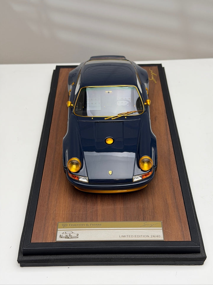 Porsche 911 Singer (Dark Blue/ Gold) [Timothy & Pierre] 1/18 scale