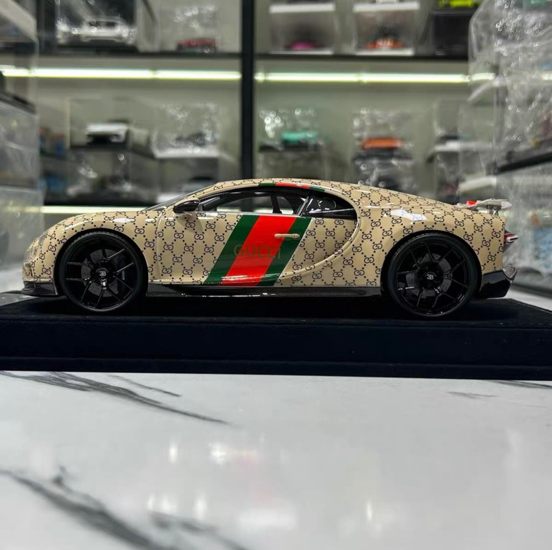 Bugatti Chiron Sport (Brown GUCCI Monogram) [Henson&Heaven] 1/18 scale