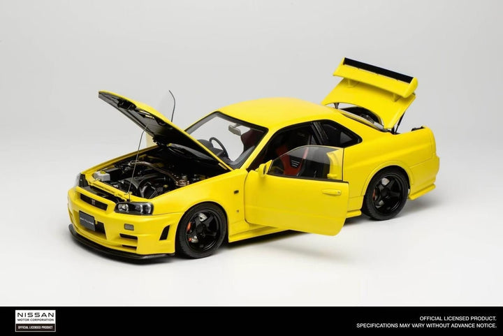 Nissan R34 Skyline GT-R (Yellow) [Motorhelix] 1/18 scale