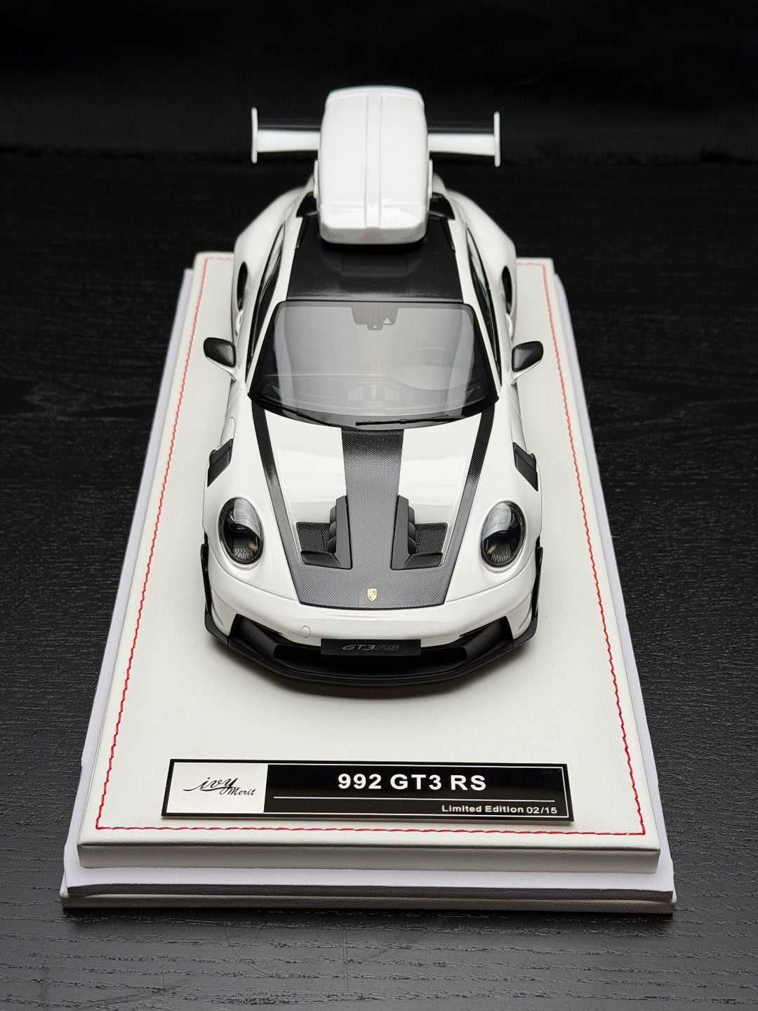 Porsche 911 GT3 RS w/ Roof Rack (White/ Blue) [IVY Model] 1:18 scale
