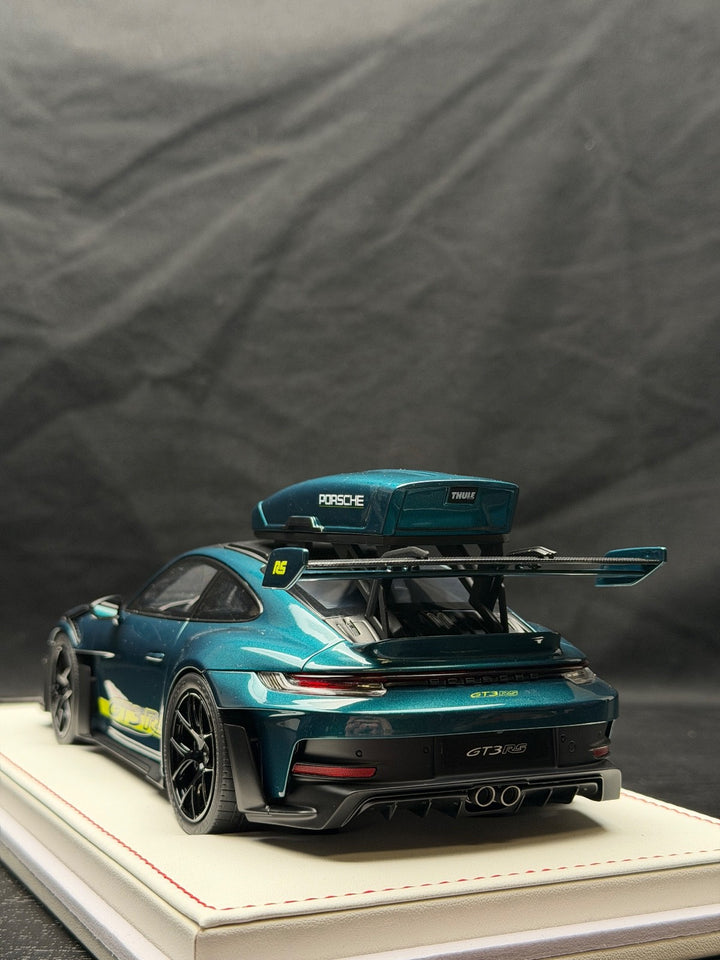 Porsche 911 GT3 RS w/ Roof Rack (Racing Green/ Yellow) [IVY Model] 1:18 scale