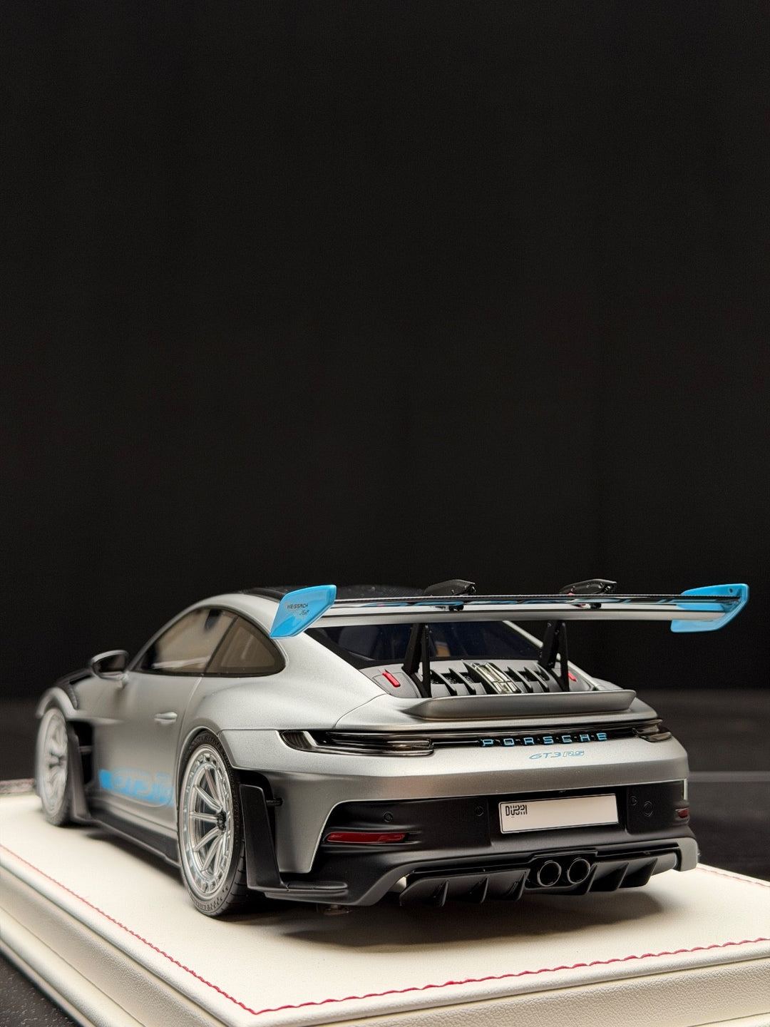 Porsche 911 GT3 RS (Silver/ Blue Accents) [Davis & Giovanni] 1:18 scale