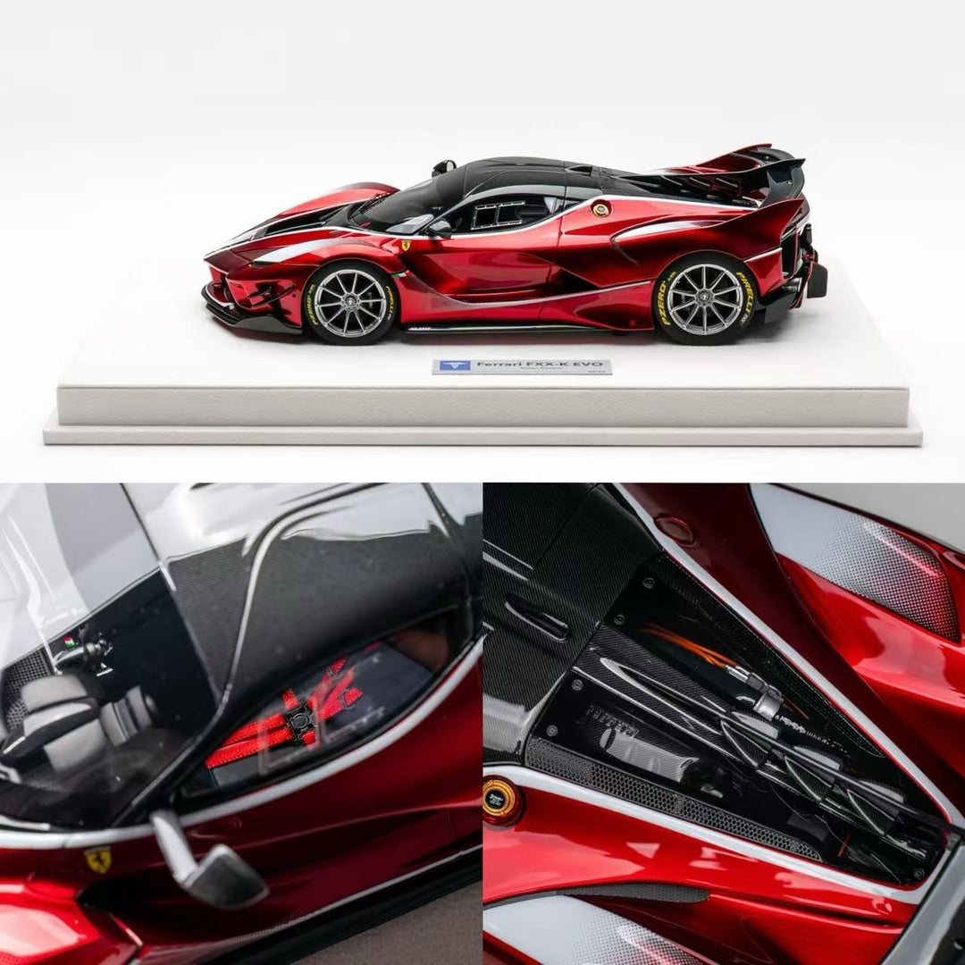 Ferrari FXX-K EVO ( Candy Red/silver Stripe) [Hermez Collection] 1/18 scale