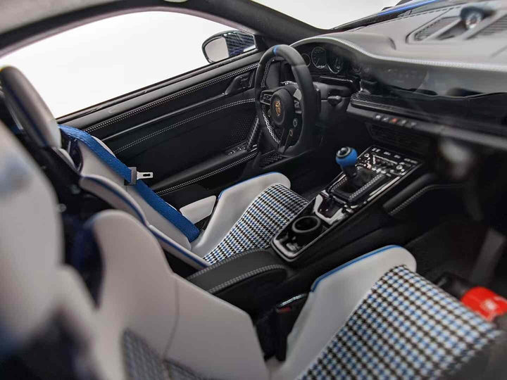 Porsche 911 GT3 RS (Blue /Carbon/ White) [Davis & Giovanni] 1/18 scale