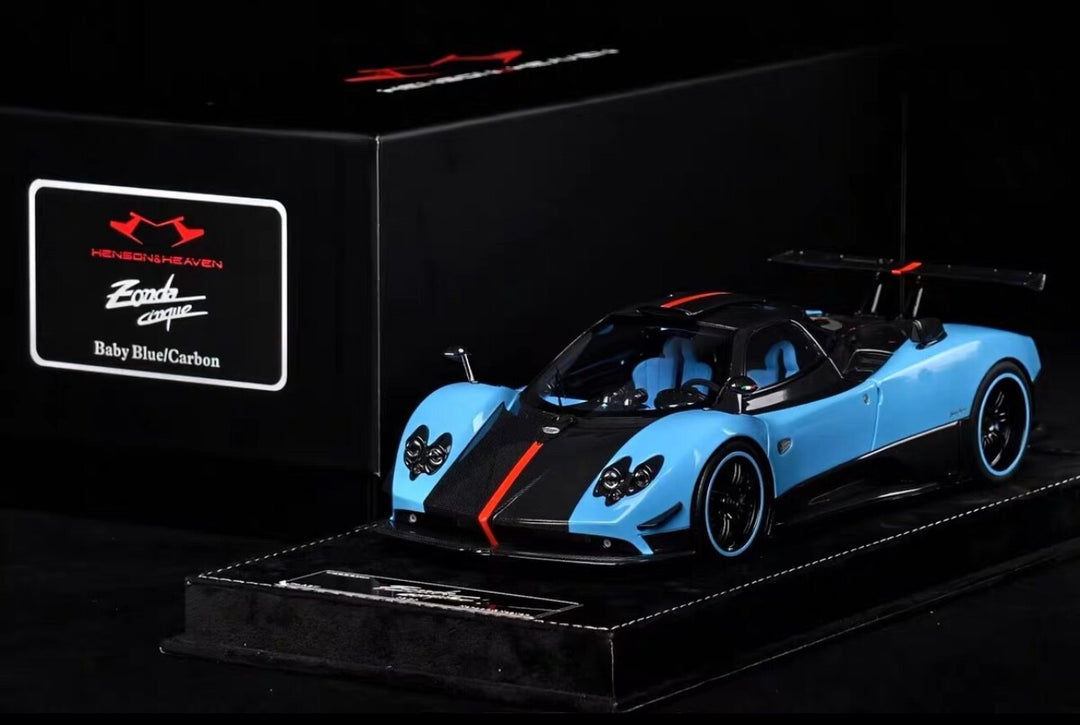 Pagani Zonda Cinque (Baby Blue/ Carbon) [Henson & Heaven] 1/18 scale