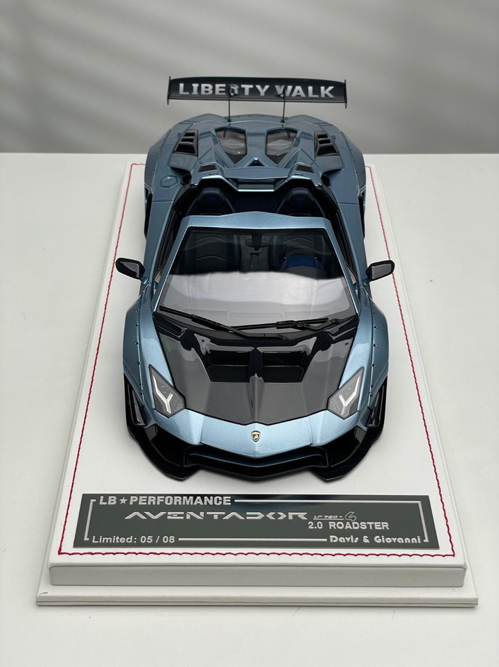 Lamborghini Aventador 2.0 Roadster LBWK (Ice Blue) [Davis & Giovanni] 1/18 scale