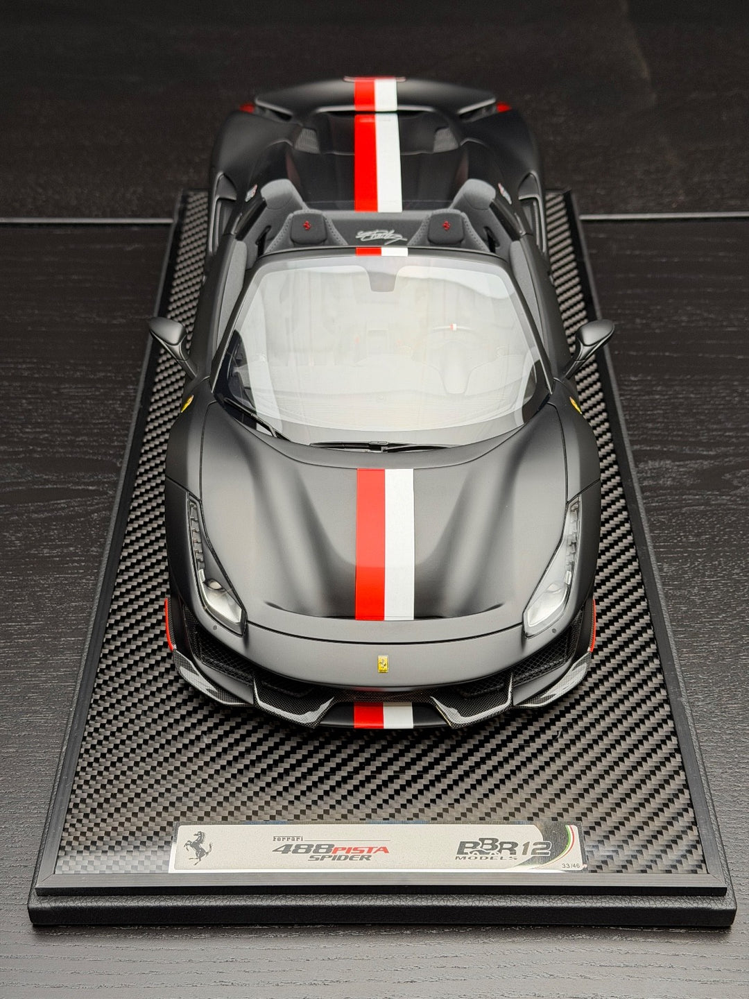 Ferrari 488 Pista Spider (Matte Black) [BBR] 1:12 scale