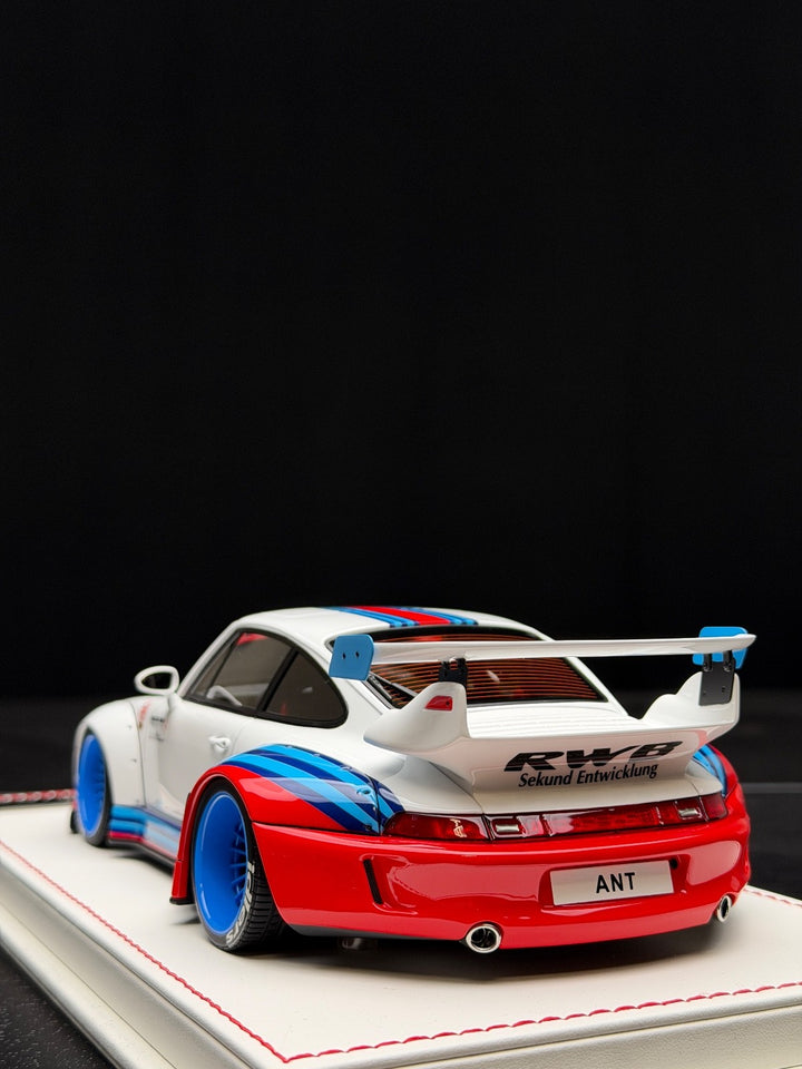Porsche 911 RWB (White/ Red Blue Stripe) [Davis & Giovanni] 1:18 scale