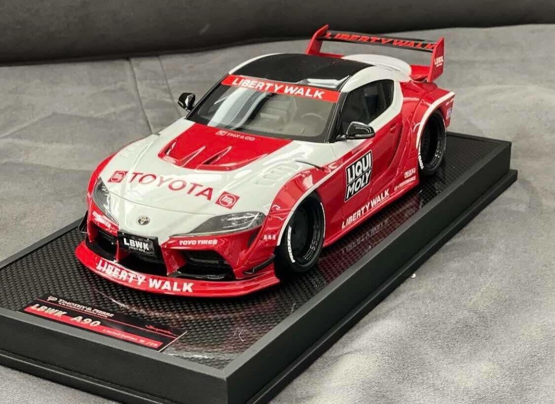 Toyota Supra LBWK (White/Red) [Timothy & Pierre] 1/18 scale