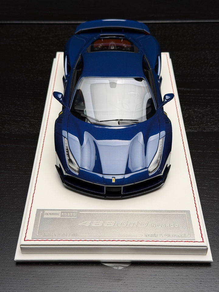 Ferrari 488 GTB N-LARGO NOVITEC (Blue Carbon) [Davis & Giovanni] 1:18 scale