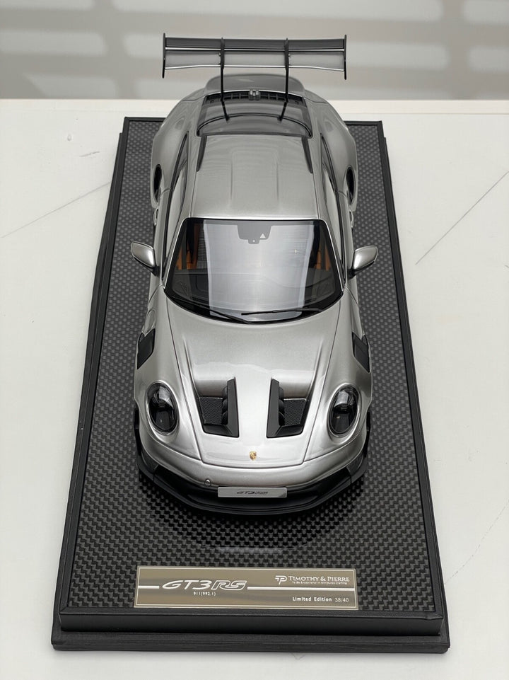 Porsche 911 GT3RS (Silver) [Timothy & Pierre] 1/18 scale