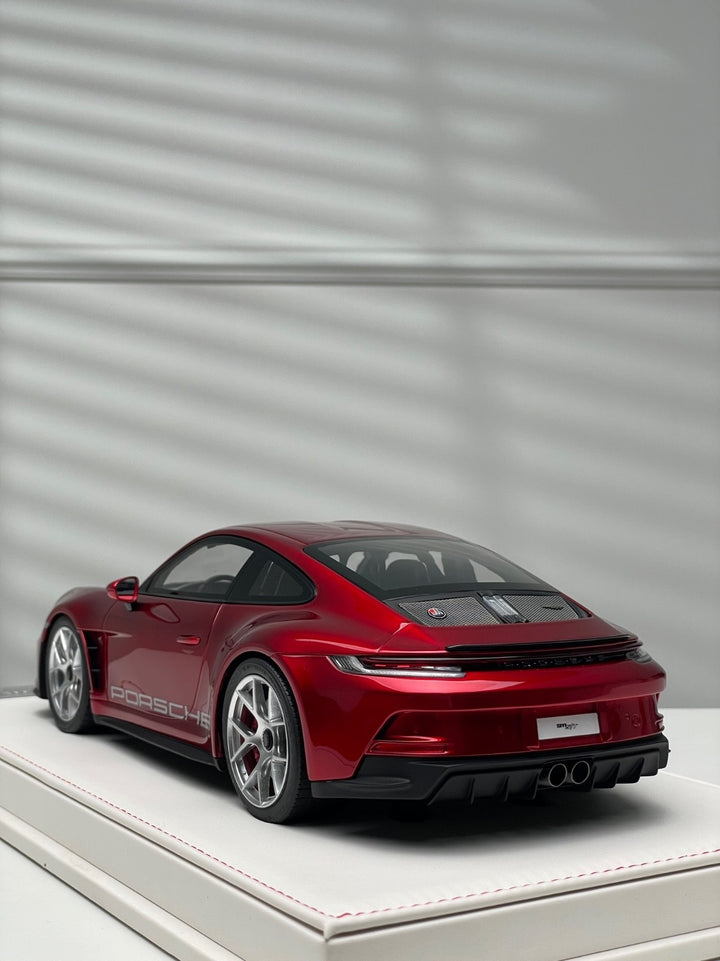 Porsche 911 S/T (Metallic Red/ Silver Rims) [Ivy Merit Model] 1/18 scale