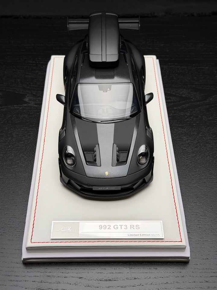 Porsche 911 GT3 RS w/ Roof Rack (Matte Black/ Red) [IVY Model] 1:18 scale