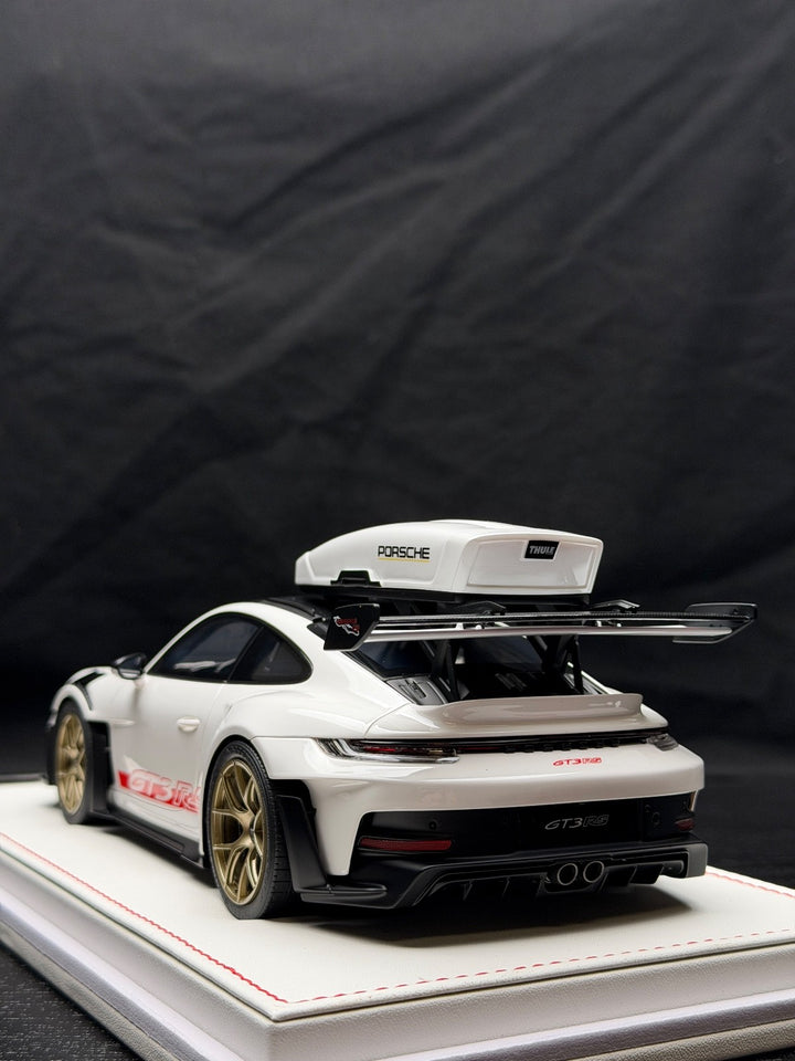 Porsche 911 GT3 RS w/ Roof Rack (White/ Red) [IVY Model] 1:18 scale