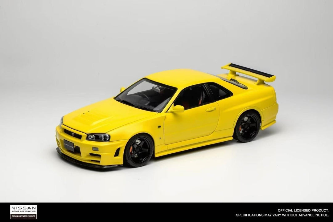 Nissan R34 Skyline GT-R (Yellow) [Motorhelix] 1/18 scale