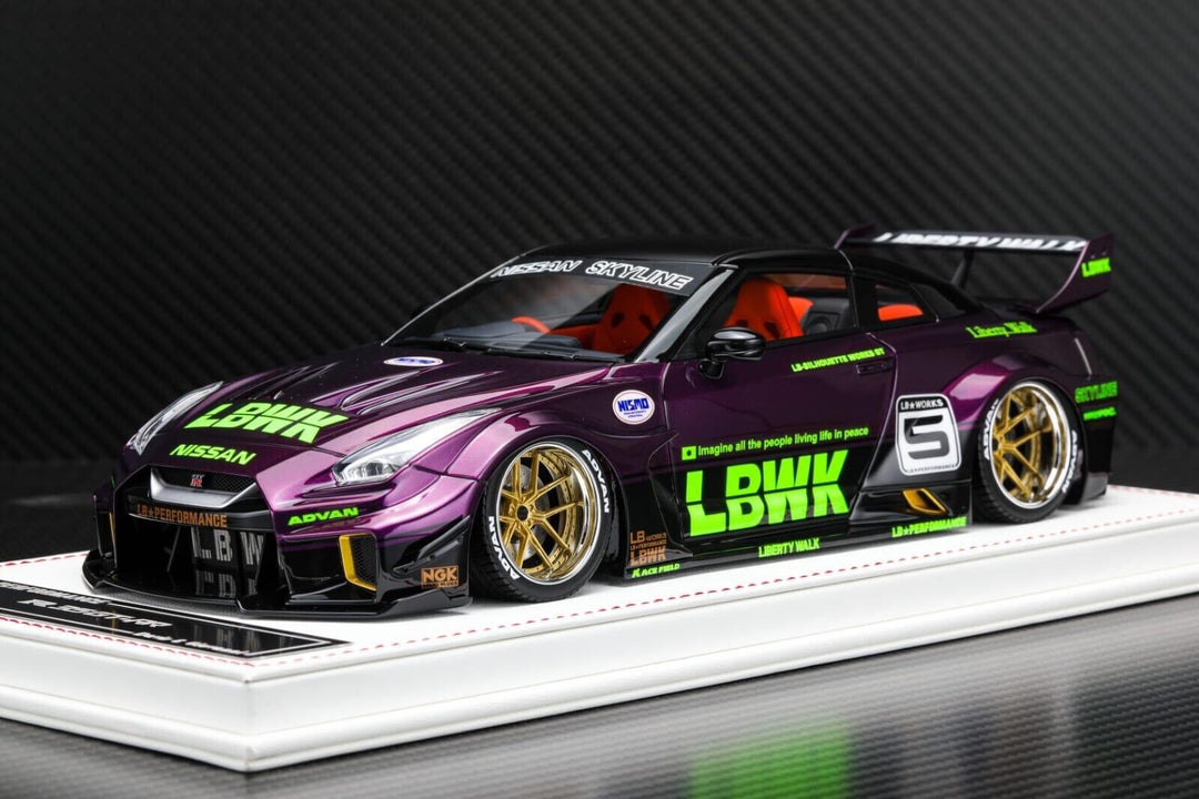 Nissan GT-RR LBWK (Gloss Metallic Purple) [Davis & Giovanni] 1/18 scale