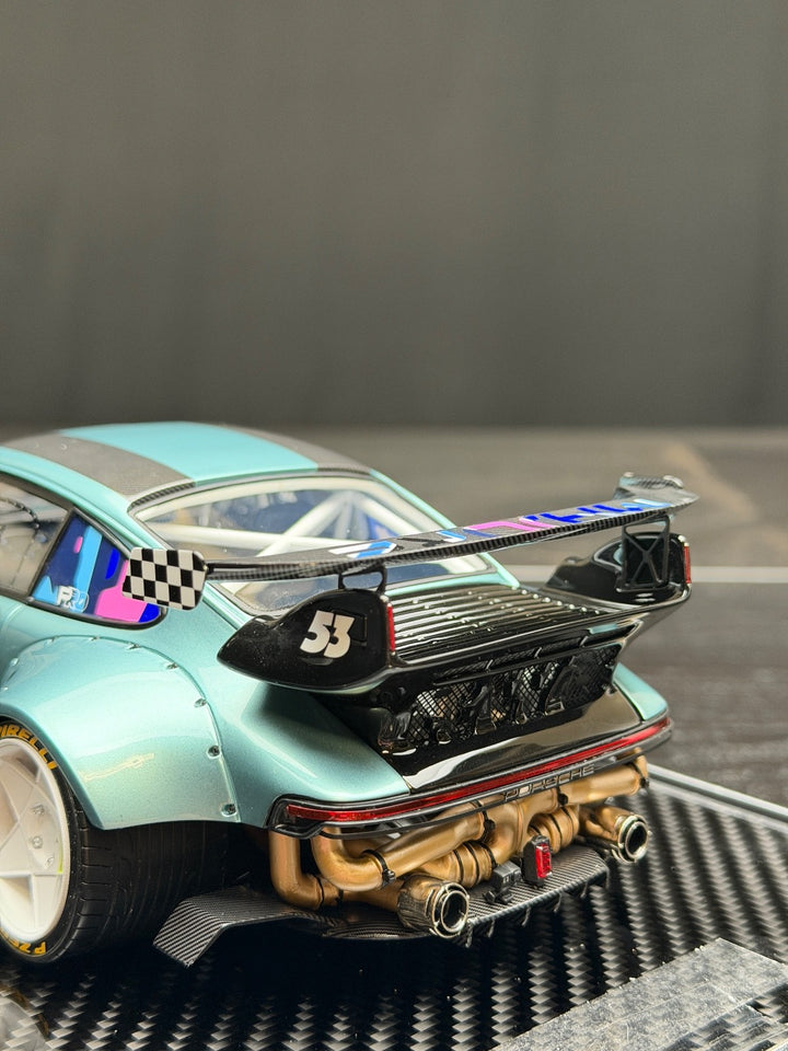 Porsche Carrera RWB 964 Modified Version (Ice Blue) [MCM] 1/18 scale