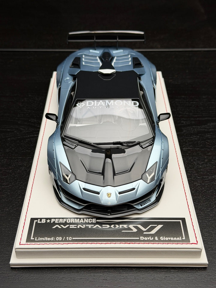 Lamborghini Aventador SVJ (Ice Blue, DIAMOND Auto) [Davis & Giovanni] 1:18 scale