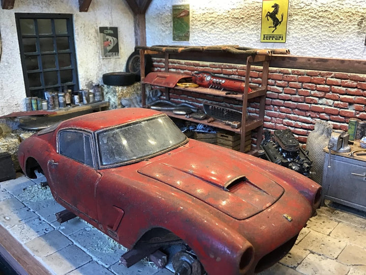 Ferrari 250 SWB Berlinetta - Barn Diorama (Hand Made) [1:18 scale]