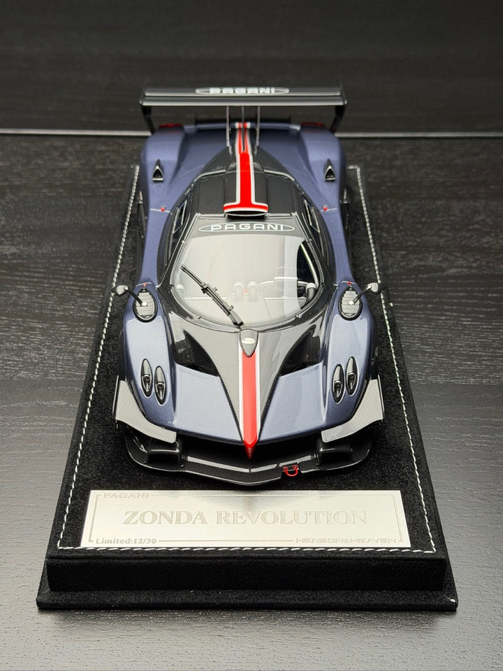 Pagani Zonda Revolution (Blue/ Carbon/ Red Stripe) [Henson&Heaven] 1/18 scale