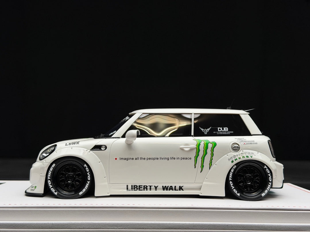MINI Cooper LBWK (White/ Monster Energy) [IVY Merit Model] 1/18 scale