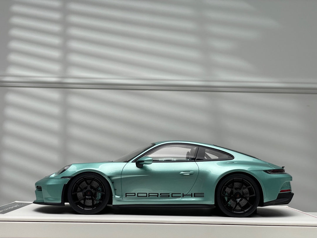 Porsche 911 S/T (Ice Blue/ Black Rims) [Ivy Merit Model] 1/18 scale