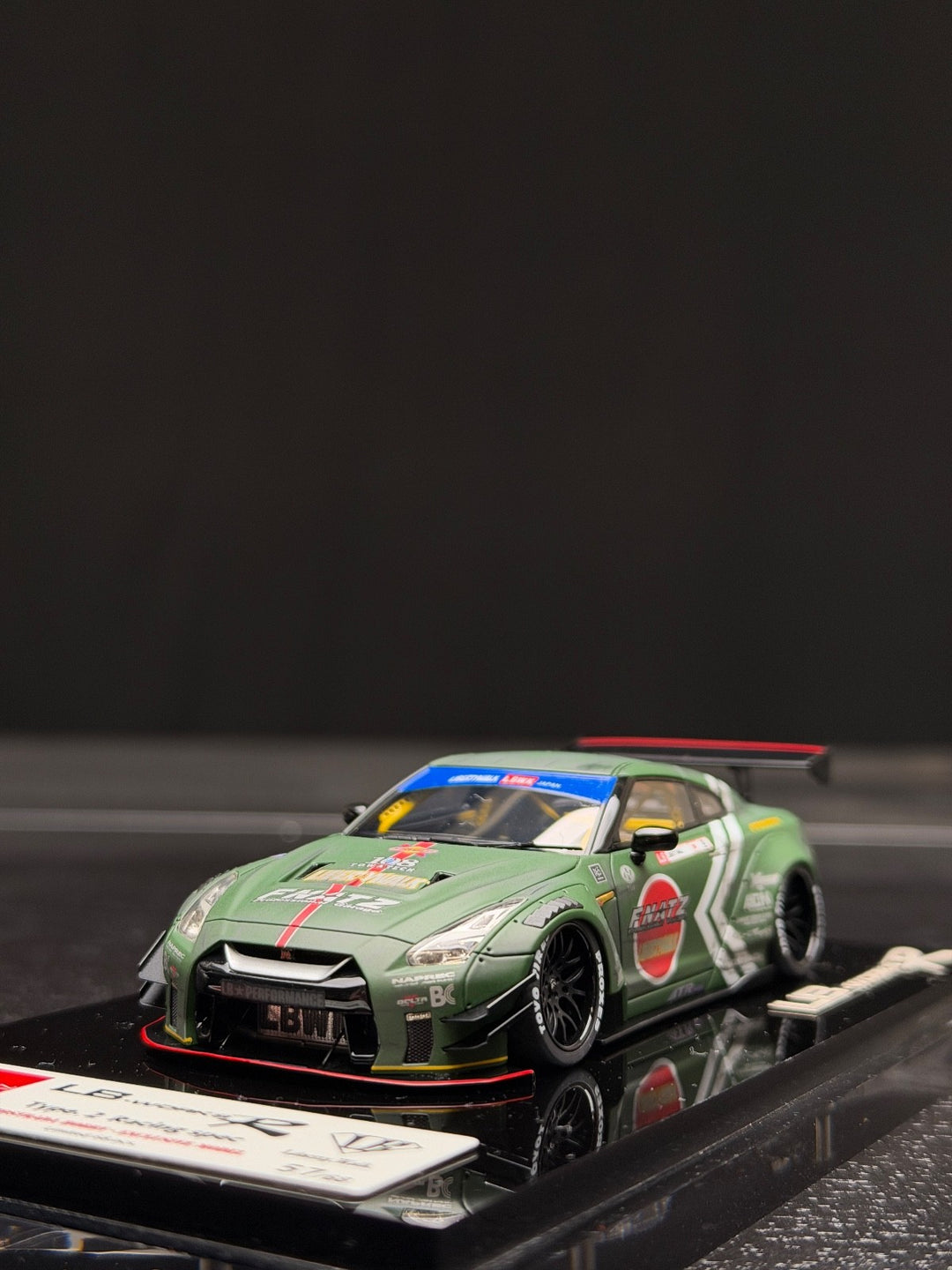 Nissan GTR LBWK Type 2. Racing Spec (Matte Green) [MakeUp Eidolon] 1:43 scale