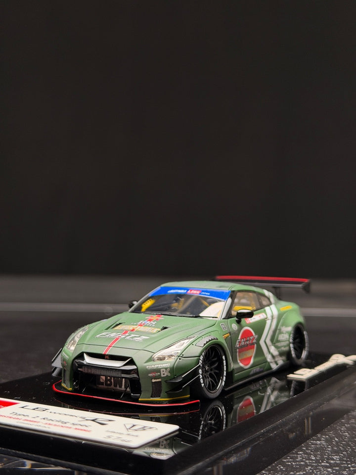 Nissan GTR LBWK Type 2. Racing Spec (Matte Green) [MakeUp Eidolon] 1:43 scale