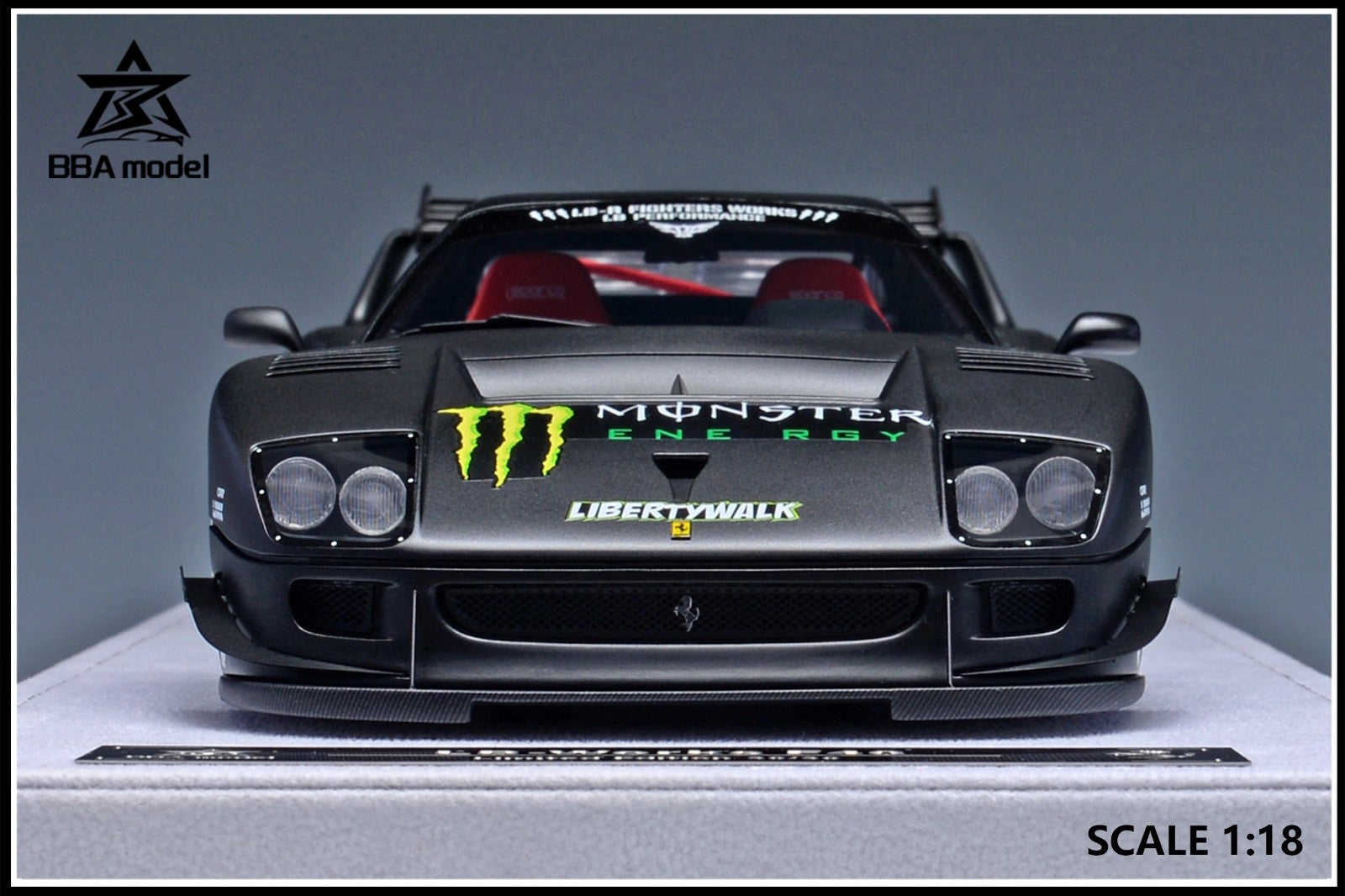Ferrari F40 LBWK (MONSTER Energy Decals) [BBA Model] 1/18 scale