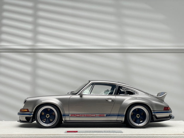 Porsche 911 Singer DLS (Silver/ Blue Stripes) [Make up Eidolon] 1/18 scale