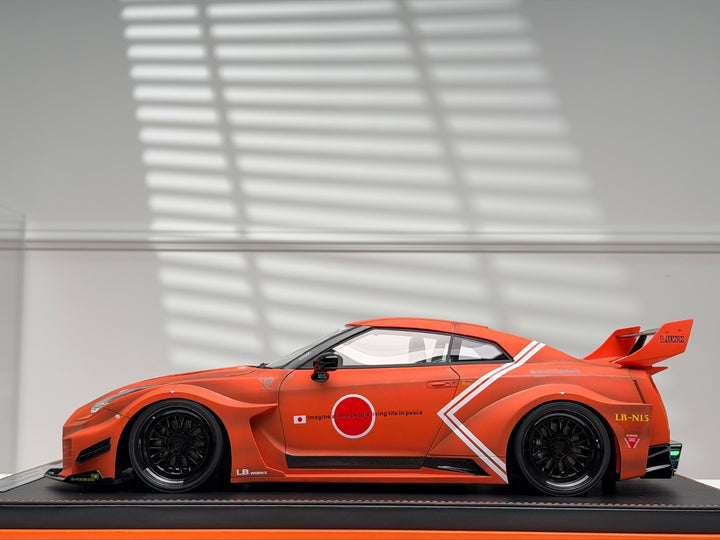 2 Nissan R35 GT-RR LBWK (Matte Orange Zero Fighter) gray [IVY Model] 1/12 scale