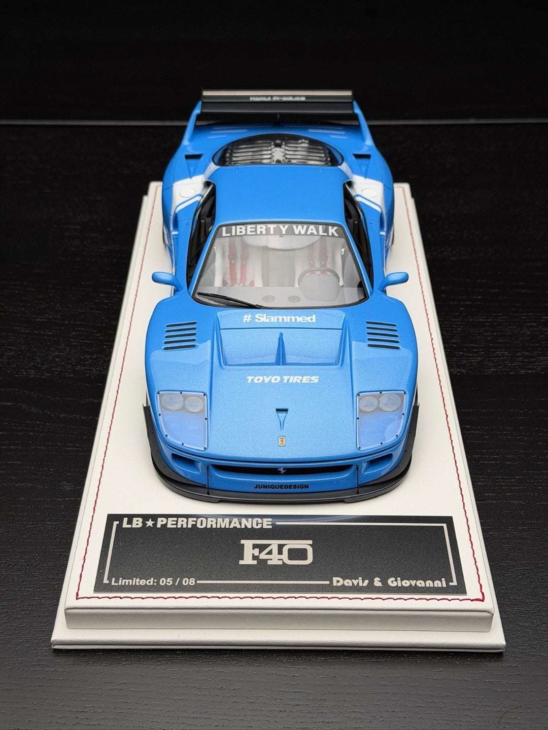 Ferrari F40 LBWK (Blue/ White Rims) [Davis & Giovanni] 1:18 scale