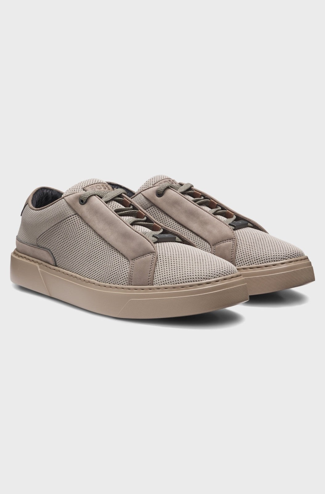 HUGO BOSS X ASTON MARTIN TRAINERS WITH LEATHER TRIMS (LIGHT GREY)- NEW EXCLUSIVE