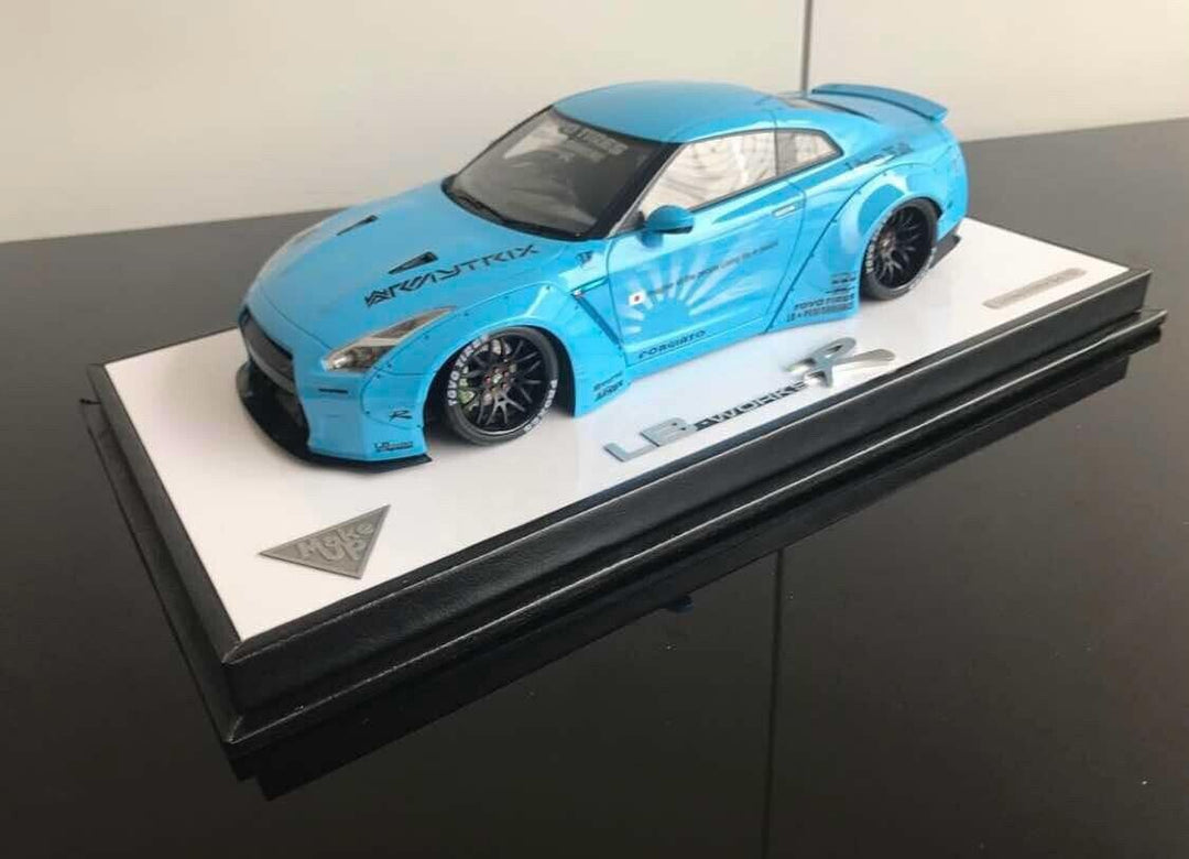 Nissan GTR LBWK (Blue) [Make up] 1/18 scale