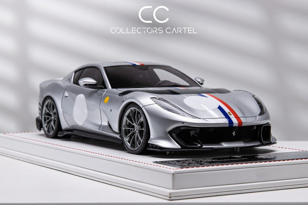 Ferrari 812 Competizione (Silver/ France Flag) [Davis & Giovanni] 1/18 scale