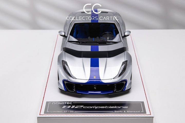 Ferrari 812 Competizione NOVITEC (Silver/ Blue) [Davis & Giovanni] 1/18 scale