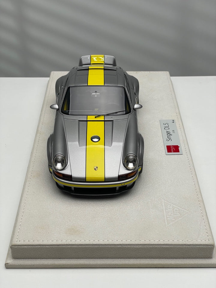 Porsche 911 Singer DLS (Silver/ Yellow Stripe) [Make up Eidolon] 1/18 scale