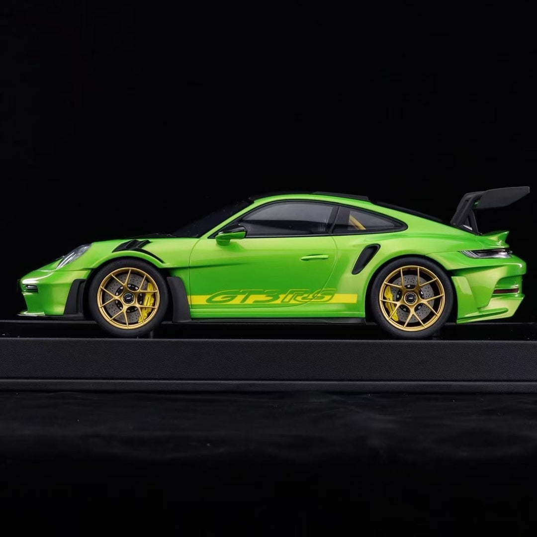 Porsche 911 GT3 RS (Green/ Yellow Stripe) [Timothy & Pierre] 1/18 scale
